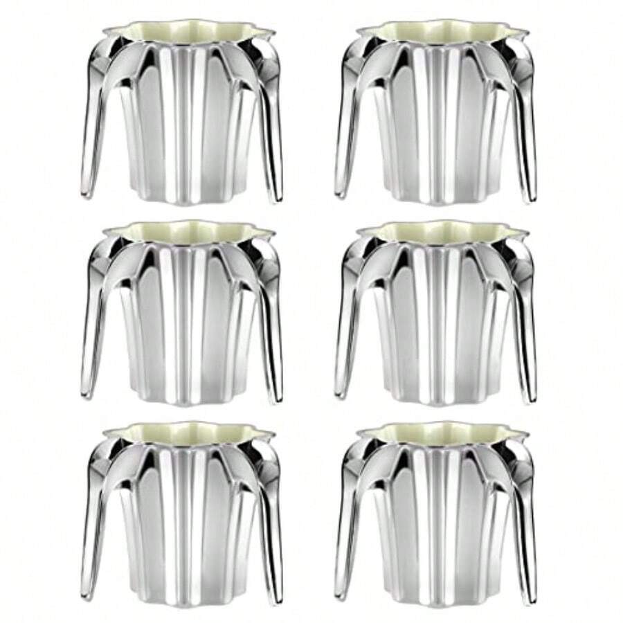 YBM HOME Plastic Star Shaped Wash Cup with Dual Handle - Silver Pack of 6 - Pago - Ver 1