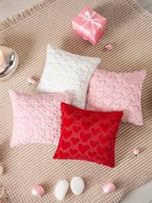 Frühlings-Zierkissenbezüge, Landhausstil Sommer Blumen Gänseblümchen Weich Plüsch Kissenbezüge, Sofa Schlafzimmer Wohnzimmer Sofa Raum Heim Dekoration 3D Kissenbezüge, geeignet für Alltag, Partys, Hochzeiten, Muttertag - Pink - Übersicht 6