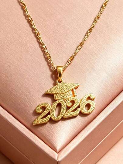1pc Matte Graduation Cap Pendant Necklace, Fashionable & Delicate Teenage Pendant Necklace, Graduation Gift, Friend Gift (Excluding Gift Box)