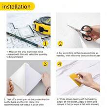 1卷自粘壁纸，复古白色大理石纹理光滑接触纸，可移除防水壁纸，适用于客厅、厨房、卧室、宿舍、家具翻新、美观装饰 - 自黏 - 查看 7