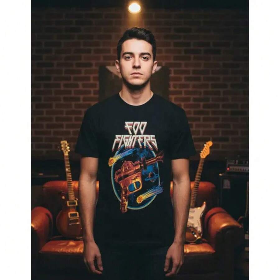 Camiseta más vendida Playera Foo Fighters 2 - Negro - Ver 1