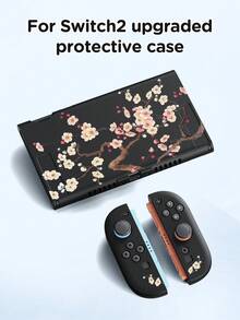1个简约花卉元素时尚梅花图案Switch保护套，适用于Switch OLED/Switch NS，Switch游戏机保护套，收纳袋，电池版游戏机配件保护套，送给Switch玩家的最佳礼物 - 彩色 - 查看 4