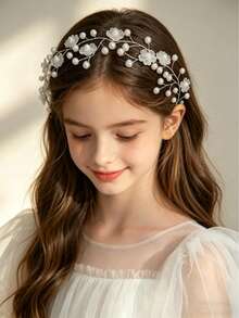 1 tiara prateada em formato de trepadeira para meninas, ideal para festas, casamentos e como acessório de cabelo. - Multicolorido - Ver 7