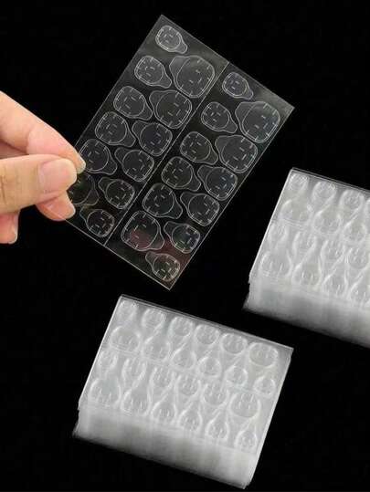 Miếng dán gel móng tay, miếng dán móng tay dạng thạch siêu mỏng, keo hai mặt, trong suốt, có thể tái sử dụng, dùng để trang trí móng tay.
