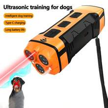 2026 New Product: Ultrasonic Anti-Barking Device, Rechargeable Dog Barking Repellent, LED Light, Portable Dog Training Device - Orange - View 1
