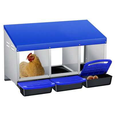 Chicken Nesting Box, Roll Away Chicken Nesting Box, Zinc Alloy Nesting Box With Roll Away Egg Collection Plastic Handle Metal Stand, Wall/Freestanding For  Backyard Farm