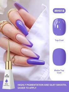 Mtssii 1pc 10ml Fluorescent Neon Color Gel Nail Polish, HEMA TPO FREE Semi Permanent Soak Off UV Gel Varnish For Summer Nails, Long Lasting, Lead-Free DIY Nail Art Design All For Decoration, Manicure Painting Gel For Salon And Home Nail Supplies - 紫色 - 查看 1