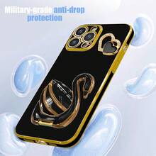 3D (Follow The Store, Collect The Product To Get A Free Lanyard) Phone Case With Stand, Compatible With Iphone 17 Pro Max, High-End Protective Case With Dust-Proof Holes, Thickened Edges, Luxury Phone Case, Compatible With Samsung Galaxy S24 Ultra/S24 Plus/S24/S23 Ultra/S23 Plus/S23/S22 Ultra/S22 Plus/S22/S21 Ultra/S21 Plus/S21 FE/S23 FE/S20 Ultra/S20 Plus/S20 FE High-End Protective Case, Suitable For A5X/C1 2 3 4 5 6 7 8 9/987654321 - Black / Stand / Includes Rope - View 3