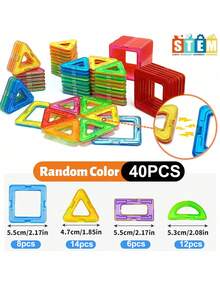 DIY Magnetic Building Blocks, Magnetic Toy Set, STEM Construction Toy Set, Educational Magnetic Toy, DIY Creative Learning Puzzle Toy, Multiple Colors Available, Suitable As Birthday Gift - Multicolor - View 12
