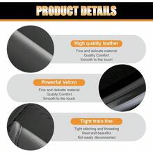 Car Visor Organizer, PU Leather Car Storage Organizer, Waterproof Case, Multi - Pocket Registration Holder, Automotive Visor Storage Box Driving License, Card, Pen Black - Black - 查看 5