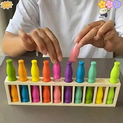 记忆瓶颜色配对游戏——一款策略性地板游戏，适合课堂破冰和家庭娱乐，能够提升认知能力。也是一款有趣的团体聚会游戏和独特的圣诞礼物。儿童益智玩具。