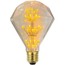 Bộ 2 đèn trang trí hình pháo hoa sao lấp lánh, 220V E27, bóng đèn LED thủy tinh trong suốt ánh sáng trắng ấm, đèn bầu trời sao cho trang trí tiệc tùng, quán bar, quán cà phê, không điều chỉnh độ sáng, kích thước 3.74"X5.11" - Kim cương lấp lánh - Xem 6