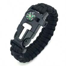 1 pieza Brazalete de supervivencia multiusos para exteriores con silbato, pedernal, brújula, cuchillo, cuerda - Herramienta todo en uno - Multicolor - Ver 7