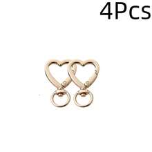 心形/旋转圆环/弹簧扣钥匙扣新款配饰，心形钥匙圈DIY小礼物吊坠 - 金黃色 - 查看 20