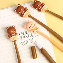 5支创意小熊造型摇晃笔，软橡胶材质，笔身柔软可爱，卡通造型，外观精美，学生适用，0.5mm黑色墨水，不间断出墨，硅胶摇晃笔，可爱摇摆凝胶笔，学生减压笔，学校办公文具（款式随机） - 多色 - 查看 8