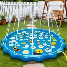 Extra Large Inflatable Sprinkler Mat, Smart Scientist 26 Letters & Animal Pattern, Durable Outdoor Lawn Garden Water Toy Mat, Suitable For Lawn, Beach, Garden, Summer Park, Educational Letter Learning Toy - Multicolor - View 8