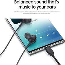 1-2 副装 USB-C 耳机带麦克风 – Type-C 有线耳机，兼容 Galaxy USB-C 耳塞，适用于 Apple 16/15、Galaxy S25/S24/S23/S22/S21/S20 FE、Note 等机型 – USB-C 耳机（黑色） - 查看 3