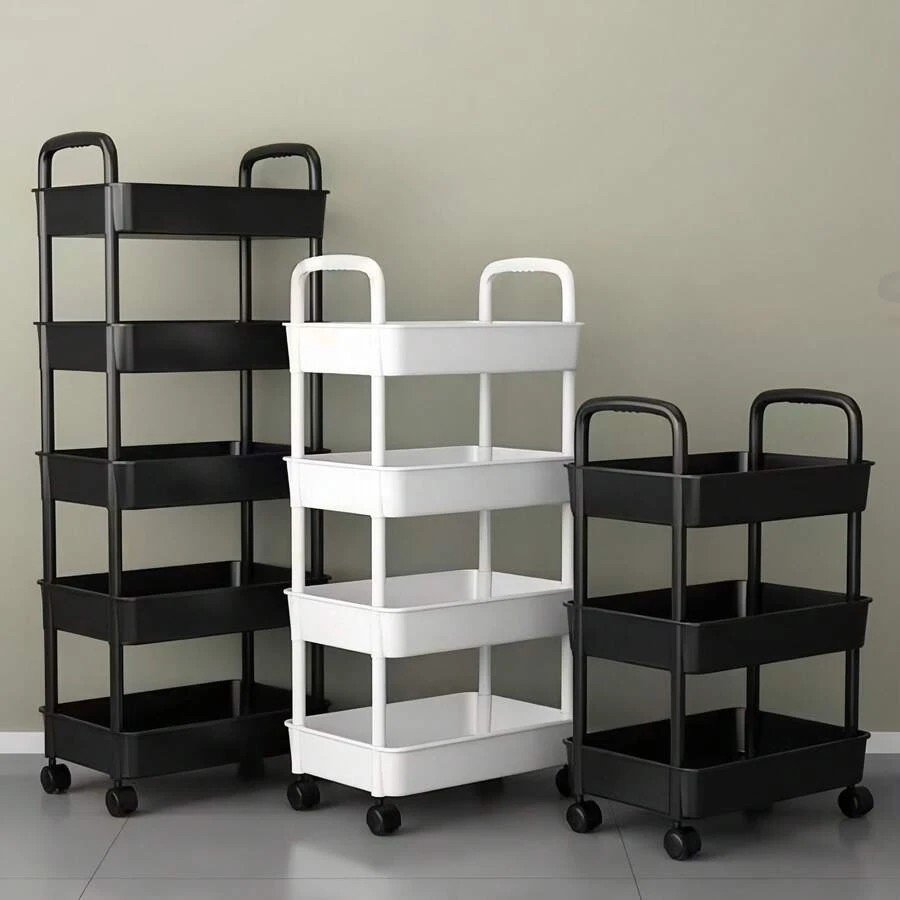 Estantería de almacenamiento con ruedas multifuncional - Adecuada para oficina, cocina, baño, dormitorio, con estantería de almacenamiento con ruedas y estantería vertical, estantería vertical, carrito de almacenamiento con ruedas, estantería de almacenamiento para baño, estantería de almacenamiento para cocina, estantería de soporte, estantería móvil, escritorio para el hogar y la oficina, estantería