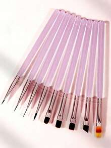 Bộ cọ vẽ móng nghệ thuật 9 món dòng Ice Purple Nhật Bản, bao gồm: Cọ vẽ móng nghệ thuật, cọ kẻ viền, cọ hai đầu, cọ tạo cấu trúc, bút vẽ gel UV, cọ tạo hiệu ứng chuyển màu, thích hợp cho tiệm nail và sử dụng tại nhà. - Nhiều màu - Xem 3