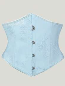Light Blue Bamboo Print Versatile Fashion Waist Cincher For Women - Baby Blue - View 1