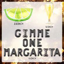 Gimme One Margarita - Banner de globo para decoración de fiesta de margarita, fiesta de margarita, decoración de margarita, globos de cumpleaños grandes - Negro 2 - Ver 3