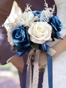 新娘捧花 人造花 伴娘捧花 仿真花捧花 新娘送礼会、婚礼、仪式、周年纪念 新娘捧花、夏季、海滩 - 多色D - 查看 6