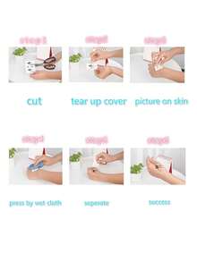Simple Smile Temporary Tattoo Sticker For Finger - Multicolor - View 4