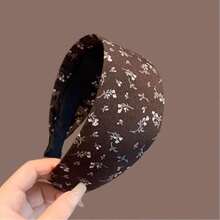 1pc Retro Floral Fabric Headband, Korean Sweet Elegant Pastoral Fresh Daily Versatile Soft Hair Accessory Hair Band Hair Hoop,Festival,Party - Multicolor - View 2