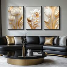 3 buah Lukisan Kanvas Motif Bunga Musim Semi, Seni Dinding Bunga Abstrak Tanpa Bingkai, Poster Botani Modern Cocok untuk Dibingkai Sendiri, Hadiah Pindah Rumah yang Elegan, Dekorasi Rumah dan Kantor Kanvas Tahan Air - A - View 6