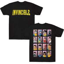 Invincible Mark Superhero Double Sided Printed T Shirts Men Women's Harajuku T-Shirts Cotton High Qusummer Outfits For Women100 Percent Cotton Anime Shirt Vintage T Shirts - màu đen - Xem 7