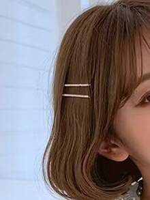 4-8pcs 6cm Fashionable Minimalist Rhinestone Hair Clips, Versatile Daily Use - Silver - View 6