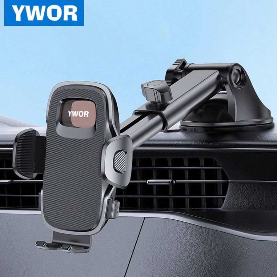 YWOR Pink Car Phone Holder [Military-Grade Suction Cup] Universal Phone Holder Suitable For Car Dashboard, Windshield, Window, Compatible With IPhone And All Smartphones (Including Thick Phone Cases), Christmas Gift