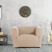 Kiva 1 Seater Bi-Elastic Sofa Cover, Super Stretch Fabric, Various Colors Available - Breathable And Adjustable Sofa Cover With Support Foams And Elastic Bands - 米色 Rk - 查看 5