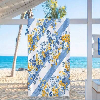 1 chiếc khăn tắm biển in họa tiết hoa đồng quê, món quà tuyệt vời cho gia đình và bạn bè vào mùa hè. Khăn sợi siêu mềm, bền, nhanh khô, chống nắng, có thể giặt được, vật dụng cần thiết cho bãi biển, cắm trại, hồ bơi, du lịch.