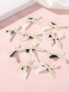 10pcs Cute Bowknot Hair Clips, Bangs Clamps For Girls, Suitable For Ponytail, Music Festival, Beach - Multicolor - View 16