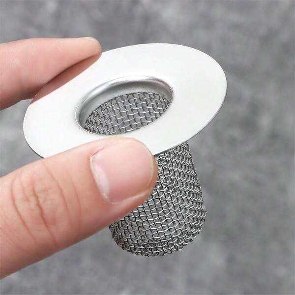 Sink Drain Hair Catcher Shower Drain Strainer Stainless Steel Long Cylinder Tub Mesh Strainer Slop Basket Filter Trap For Bathroom Sink Utility Room Laundry Room RV Lavatory Bathtub