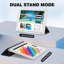 Tương thích với Honor Pad X8b, ốp bảo vệ máy tính bảng gập 3, chức năng ngủ/thức thông minh, chống sốc toàn thân, có khe cắm bút, vỏ TPU mờ, bề mặt mờ. - Doanh nhân da đen - Xem 4