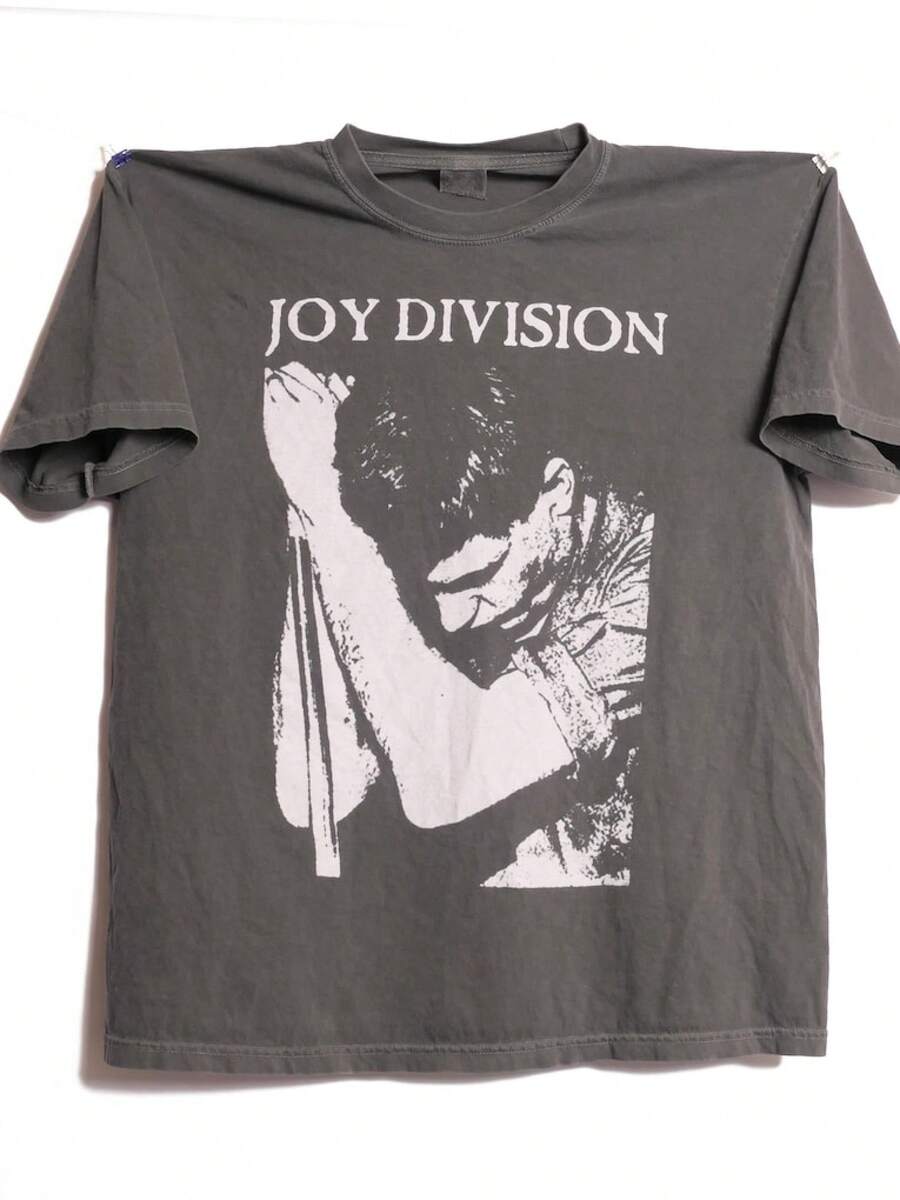 Joy Division Band Tee Ian Curtis Unknown Pleasures Post Punk New Wave Alternative Rock Noise Grunge Closer English UK Shoegaze Faded - XL - 彩色 - 查看 1