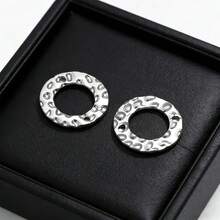 5 món phụ kiện làm trang sức thủ công DIY bằng thép không gỉ mạ vàng 18K, kiểu dáng thời trang, có hai lỗ, hình tròn, dùng để nối bông tai, vòng cổ, vòng tay. - Vòng có hai lỗ - Xem 5