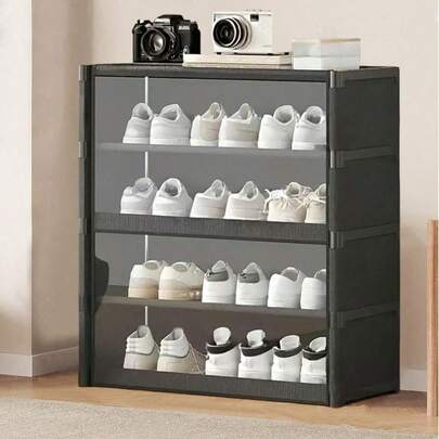 1/2 Multi-Functional Transparent Flip-Top Dust-Proof Shoe Cabinets, Easy Installation, Covered Wardrobe, Storage Rack, Shoe Rack, Shoe Cabinet, Independent Display, Free Assembly, Floor-Standing Assembly Storage Rack, Book Storage Cabinet, Bedroom And Living Room Home, Suitable For Indoor Storage, Bedroom, Kitchen, Living Room, Study, Office Storage, Festival Storage, Festival And Christmas Gifts