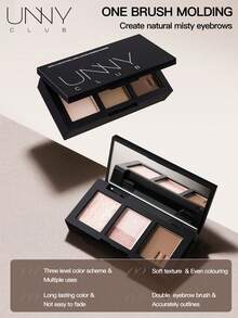 unny club 哑光眉粉，眼影盘，轻盈柔滑，持久防水防汗，带镜子，自然渐变，修容眉粉盘 - 04黑茶灰 - 查看 7