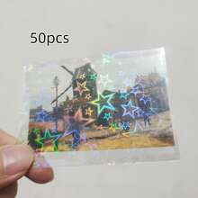 50 chiếc bao đựng ảnh ba chiều trong suốt, bao bảo vệ thẻ album lấp lánh, bao đựng thẻ trong suốt họa tiết sao chuyển màu, bao bảo vệ phim chụp ảnh lấy liền, túi OPP tự dán ba chiều, bao đựng thẻ trò chơi. - Nhiều màu - Xem 2