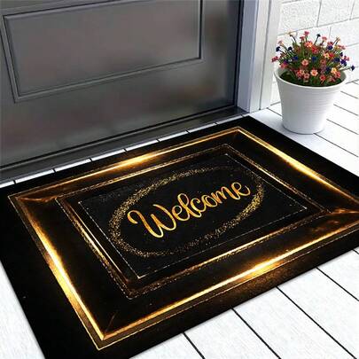Welcome Doormat - Non-Slip Bottom, Polyester Carpet For Front Porch And Kitchen Decor, Perfect Novelty Gift, Entryway Mat, Indoor Doormat, Hallway Rug