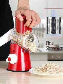3-In-1 Vegetable Grater. Stainless Steel Slicer With Rotating Drum - Multicolor - View 10