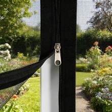 Lưới chống muỗi có khóa kéo, viền đen, dễ dàng đóng mở, thoáng khí, thích hợp cho cửa sổ nhà ở. - Lưới màu đen với khóa kéo màu đen - Xem 5