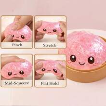 Dumpling Squishy Toy With Steamer Box, Glitter Pink Slow Rising Fidget Squishies, Sensory Toys For Classroom, Stress Relief Anxiety Fidgets For Adults Kids, Kawaii Food Shaped Collectible Squishies, Party Favors, Soft Pinch Gift, Glitter Pink - 閃光 - 查看 3