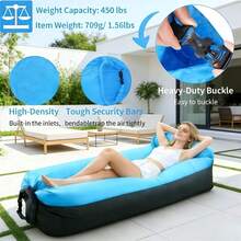 Portable Inflatable Lounger Air Sofa Hammock,Waterproof & Anti-Air Leaking Design,Lazy Air Sofa Couch,Lightweight Foldable Blow Up Couch With Carry Bag For Camping, Beach, Picnic, Hiking, Music Festivals, Backyard Pool,Fishing And Outdoor Relaxation - Multicolor - View 8