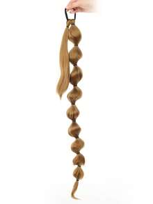 Brown Bubble Ponytail Hair Extension For Women, Long Wavy Synthetic Wrap Around Ponytail Hairpiece, Voluminous Bubble Braid Hair Extension For Parties, Cosplay, Weddings And Daily Wear, Halloween - Multicolor - View 15