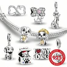 1件925纯银狗狗造型串珠手链，时尚DIY首饰制作配件 - 集合2 - 查看 1