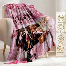 1PC Bratzs S Blankets Flannel Sofa Throw Blanket Breathable Throw Blankets,With For Couch, Bed, Camping, Travel, Office, Home Nap, Multipurpose Gift Flannel Blanket-280gsm - 多色 7 - 查看 8